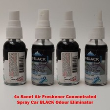 4x Scent Air Freshener Concentrated Spray Car BLACK Odour Eliminator MyMe Fresh