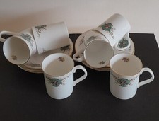 Set of 6 Elizabethan Staffordshire True Love Espresso Cups & Saucers