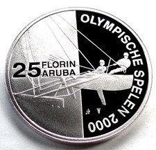 ARUBA 25 FLORIN 2000 BU Silver