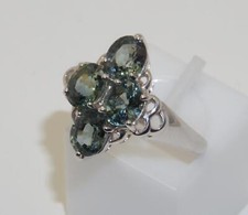 9carat 9k White Gold Colour Change Sapphire Ring Size UK-N US-6 1/2 c.2006