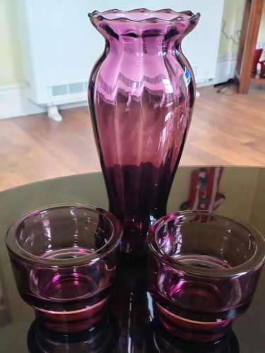 Piece amethyst glass set - amethyst,