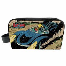 DC COMICS BATMAN & ROBIN BAT MOBILE VINTAGE STYLE TOILETRIES WASH COSMETICS BAG