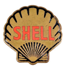 Vintage Old Shell Petrol Oil Company Advertising Enamel Lapel Badge