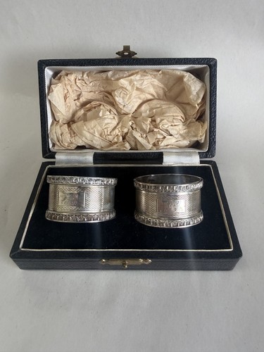Cased pair solid silver - pair, of