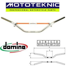 Domino 22mm Classic Silver Offroad Handlebars to fit Café Racer Bikes
