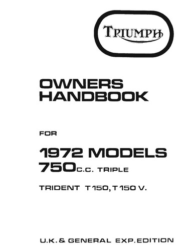Triumph owners manual book - owners,