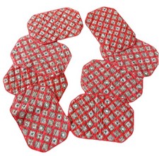 Vintage MCM  Lot Of 8 Quilted Christmas Placemats Very Nice No Flaws EUC