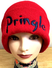 Pringle Golf Vintage 80s 90s Sports Beanie Hat Red Knit Wool Bobble One Size USA