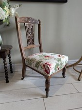 Antique Edwardian Fireside Chair Sprung Upholstered Seat Postage Available 