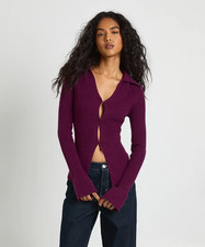 Boohoo Aubergine Chunky Rib