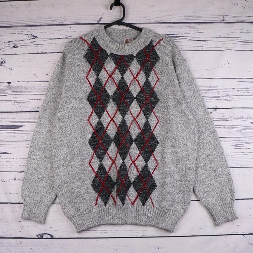 Argyle knit jumper mens - knit,