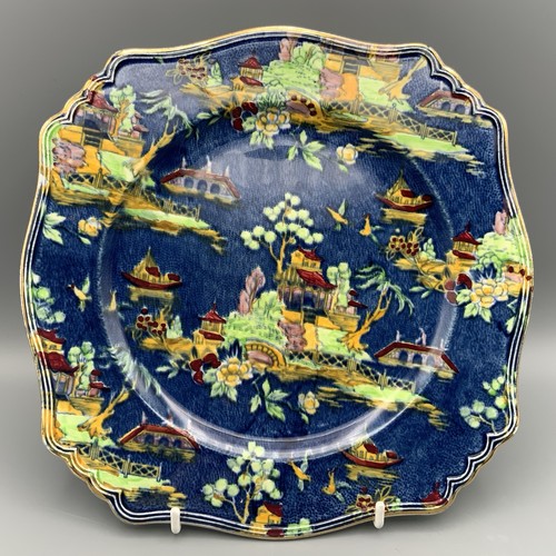 Blue pekin oriental style - blue,