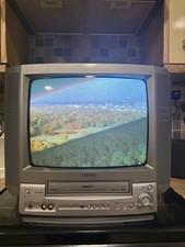 Aiwa - 14" TV - CRT Television / VHS Combi - Retro Gaming - Silver VX-T149K