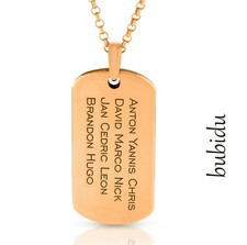 Dog Tag Rose Mens Necklace Men