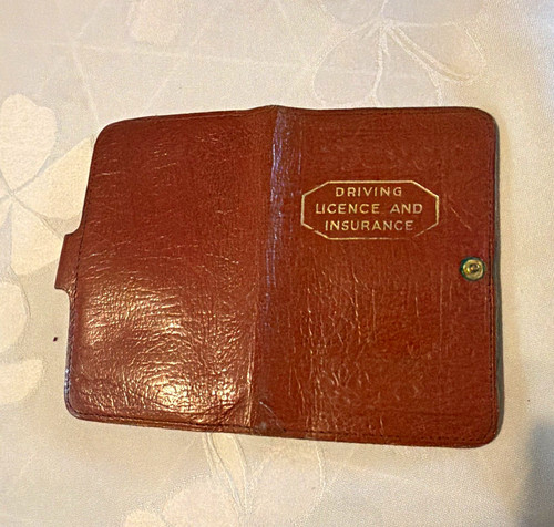 Brown leather driving - driving, licence