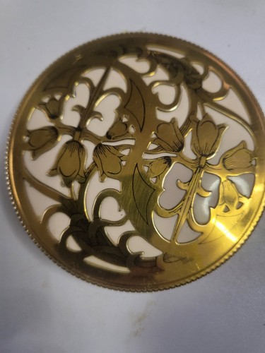 Vintage gold tone floral - gold-tone,
