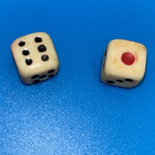 Pair vintage dice - pair, red