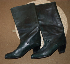 Peter Kaiser Below Knee Bottle Green Leather Boots UK size 6