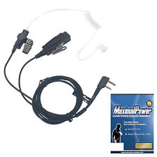 Covert Earbud Mic with Clear Coil Cord with PTT for MAXON Radio SL25 SL55 SP100