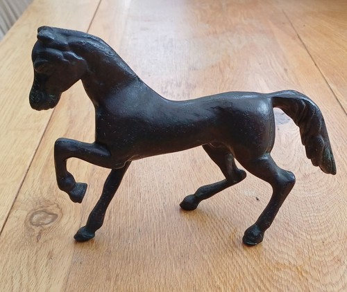 Solid bronze walking horse - walking,