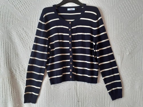 Ladies navy white striped - &,