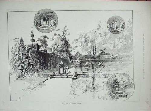Original old antique - original, print