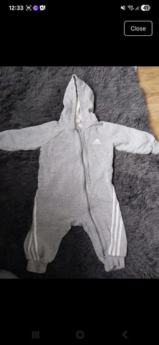 Adidas grey hooded - hooded, full