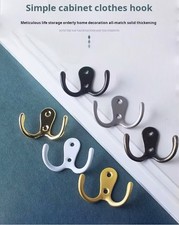 Coat Hook Twin Double Robe Door Bathroom Bedroom Dress Clothes Hangers