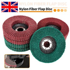 4.5" Nylon Fiber Flap Polishing Wheel Pad Abrasive Buffing for Angle Grinder UK