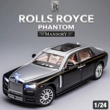 1:18 Rolls-Royce Phantom Model Car, Zinc Alloy Pull Back Toy Diecast Car with So
