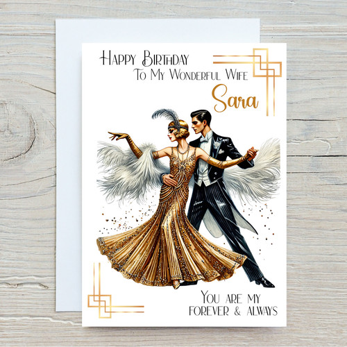 Personalised art deco birthday - art,
