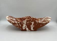 Vintage Portuguese “B&M Artware” Pedro Óbidos Marbled Pottery Bowl - Mid Century