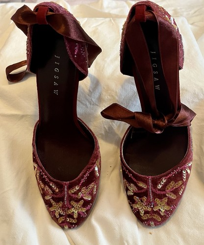 Jigsaw size burgundy velvet - size,