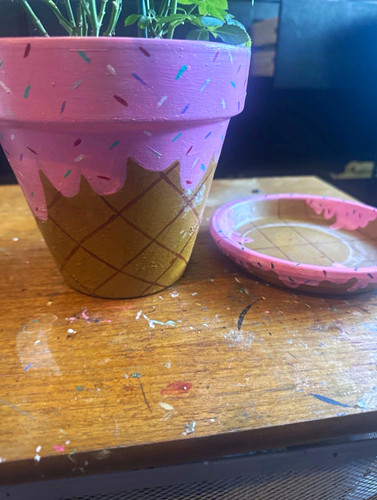 Hand painted terracotta pink - hand,