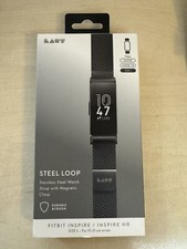 LAUT Fitbit Inspire / Inspire HR Watch Stainless Steel Loop Strap -Black Large 