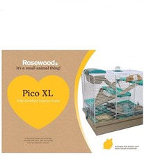 Rosewood Pico XL Extra Large Hamster Cage House Teal NEW Bottle, Wheel Included
