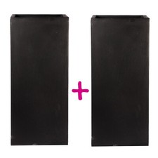 Set of 2 Tall Garden Planters IDEALIST Concrete Square Outdoor Plant Pots