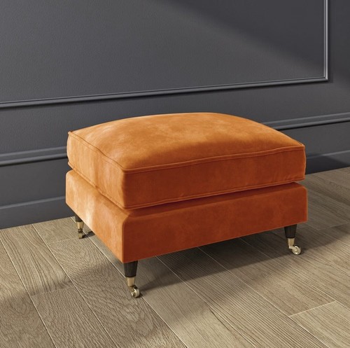 Velvet footstool ottoman - footstool,
