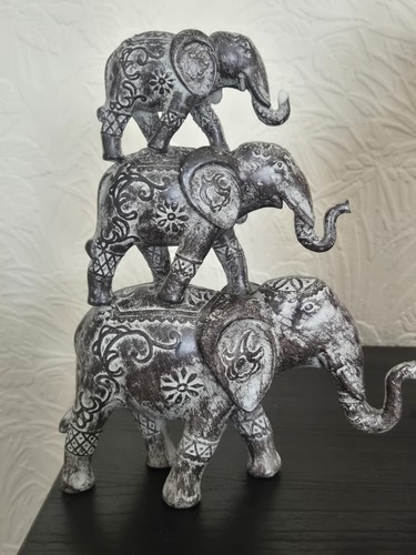 Three elephant statue - elephant,