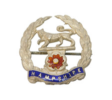 WW1-era Sterling Silver Enamel Royal Hampshire Regiment Sweetheart Brooch c1915