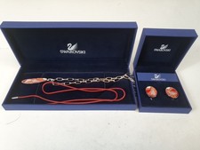 Swarovski Crystal Terracota Decorative Interchangable Necklace &  Clip Earrings