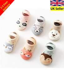 2x Toddlers Cotton Non-Slip Grip Socks Boys Girls Non-Skid Crib Shoes  1-3 years