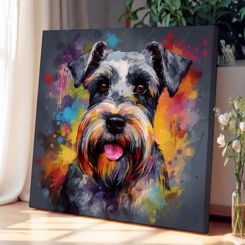 Schnauzer expressionism canvas - expressionism,