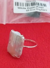Sterling Silver White Keshi Pearl Ring N