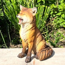 Garden Ornaments and Statues 32cm Fox Figurine Outdoor Lawn Art Home Decor Gift
