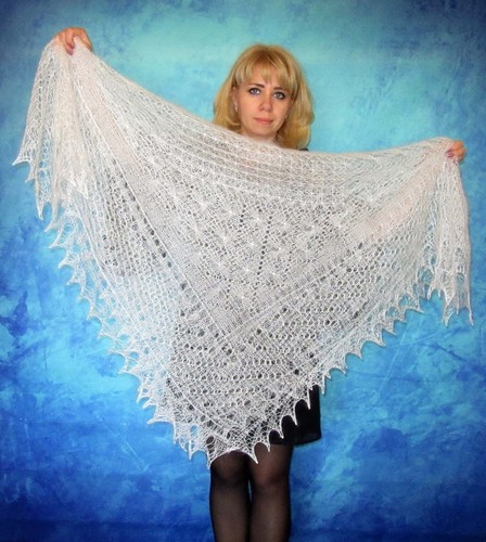 White russian orenburg shawl - white,