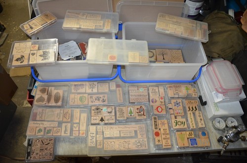 Lot rubber stamps - rubber, mixed