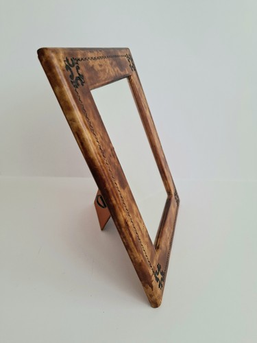 Vintage leather frame standing - vintage,