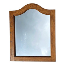 Vintage Reclaimed Large Oak Framed Wall Mirror (Ex Victoria & Albert Hotel)