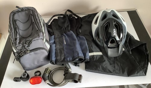 Bike stuff including helmet - -,